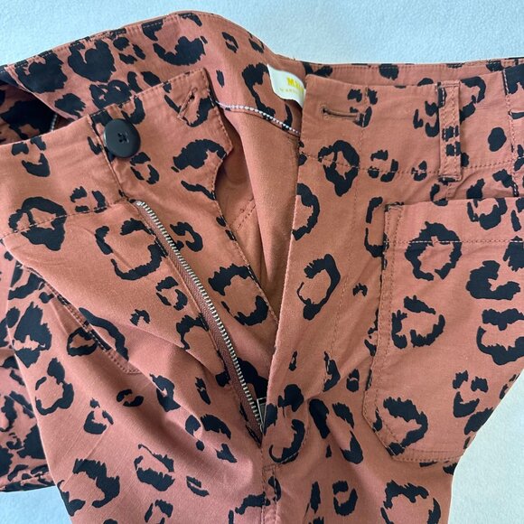 Maeve Anthropologie The Colette Wide Leg Crop Pants Size 30 Cheetah Print - Picture 5 of 11